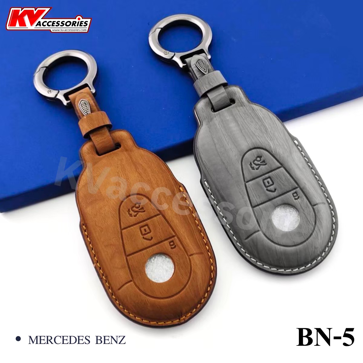 ซองหนังกุญแจลายไม้ สำหรับรุ่น Mercedes Benz C S  Class W206 W223 2020 EQS
