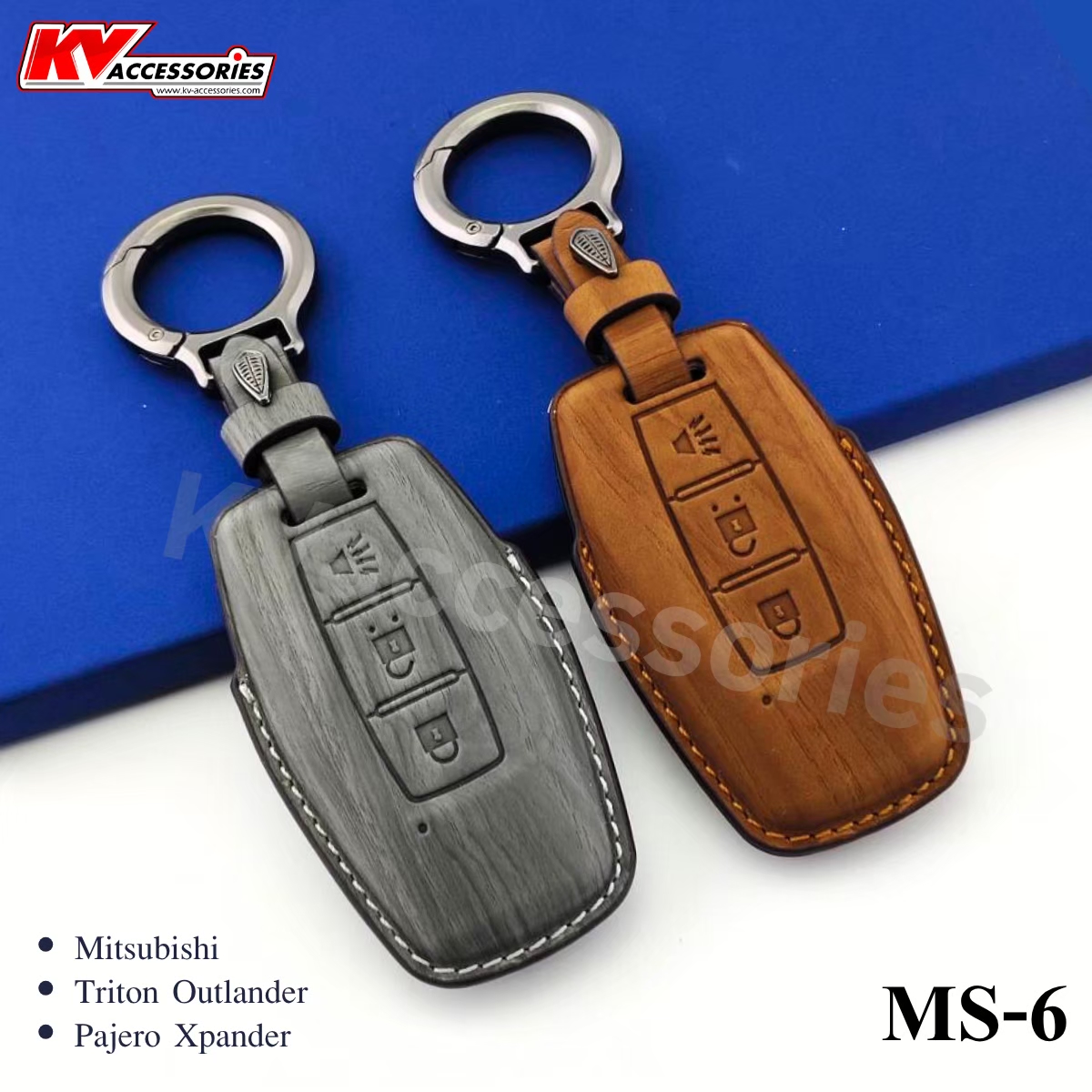 ซองหนังกุญแจลายไม้ สำหรับรุ่น Mitsubishi Triton Outlander Pajero Xpander