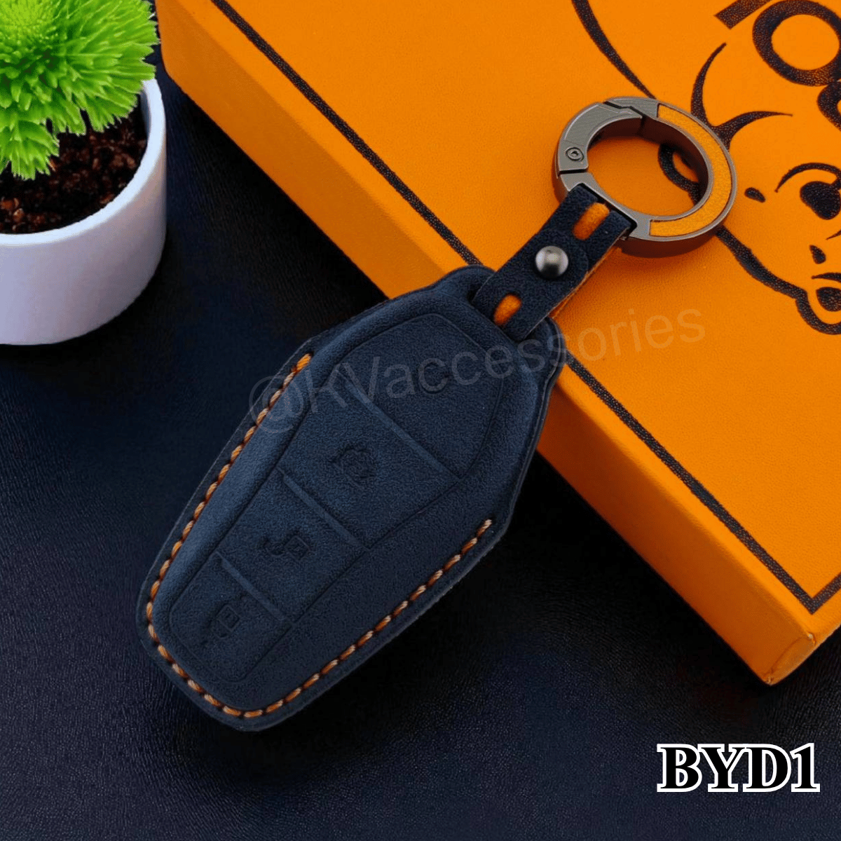 Alcantara ซองหนังกุญแจรถยนต์ สำหรับรุ่น BYD Qin Plusdmi Atto 3