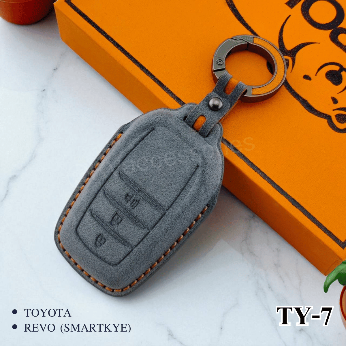 Alcantara ซองหนังกุญแจรถยนต์ สำหรับรุ่น TOYOTA REVO (SMARTKYE)