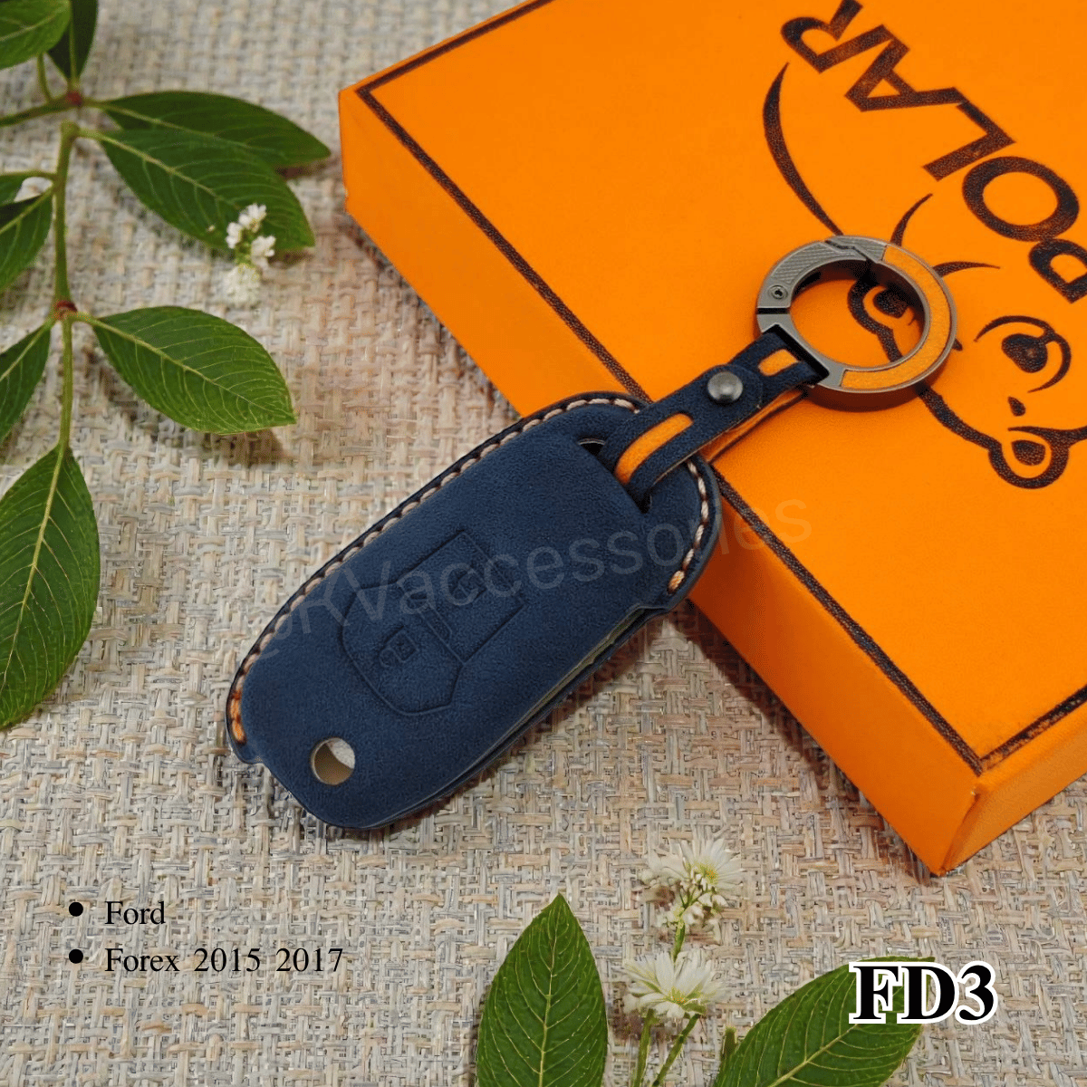 Alcantara ซองหนังกุญแจรถยนต์ สำหรับรุ่น Ford Forex 2015 2017