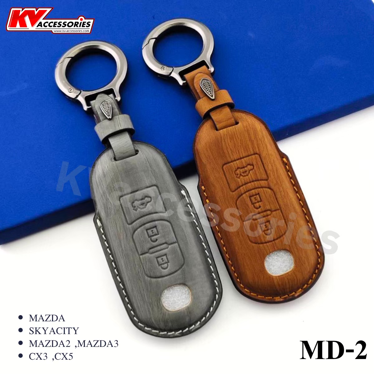ซองหนังกุญแจลายไม้ สำหรับรุ่น MAZDA SKYACITY MAZDA2 ,MAZDA3 CX3 ,CX5