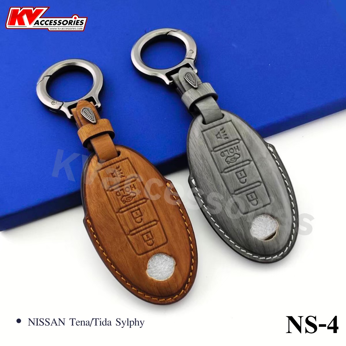 ซองหนังกุญแจลายไม้ สำหรับรุ่น NISSAN Tena/Tida Sylphy