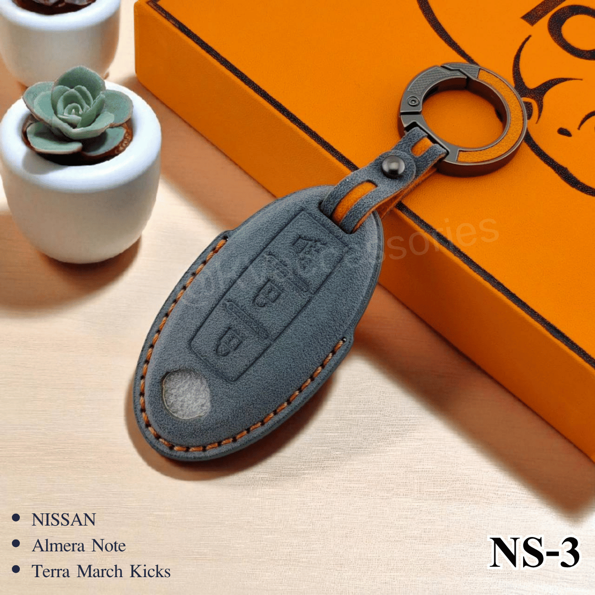 Alcantara ซองหนังกุญแจรถยนต์ สำหรับรุ่น NISSAN Almera Note  Terra March Kicks