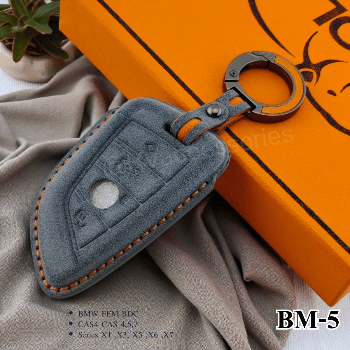 Alcantara ซองหนังกุญแจรถยนต์ สำหรับรุ่น BMW FEM BDC  CAS4 CAS 4,5,7  Series X1 ,X3, X5 ,X6 ,X7