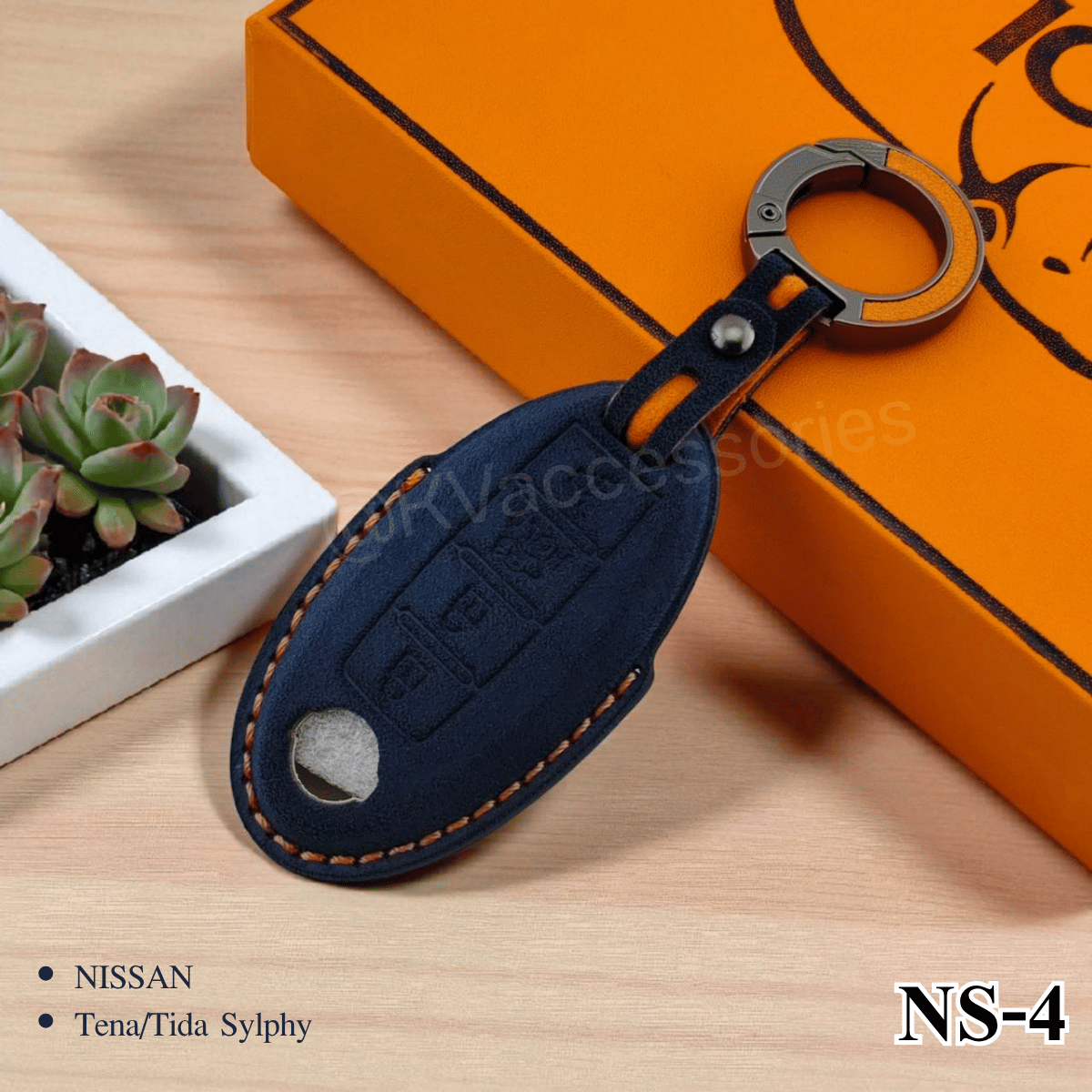 Alcantara ซองหนังกุญแจรถยนต์ สำหรับรุ่น NISSAN Tena/Tida Sylphy