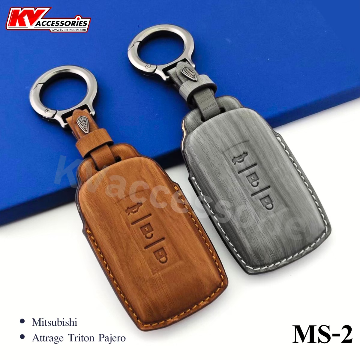 ซองหนังกุญแจลายไม้ สำหรับรุ่น Mitsubishi Attrage Triton Pajero