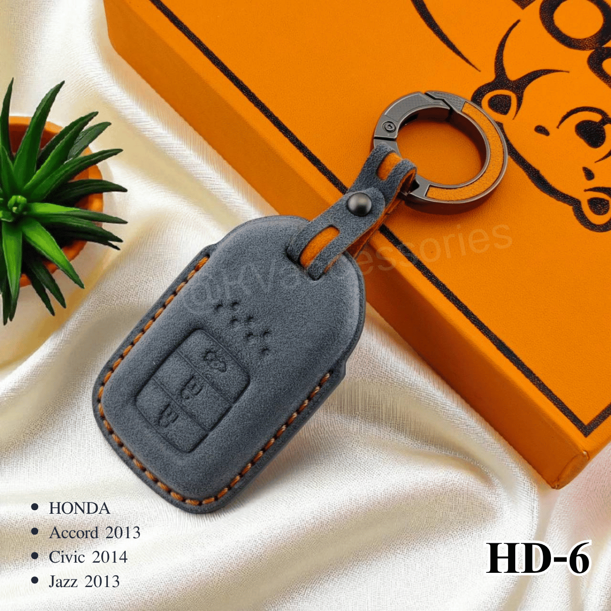 Alcantara ซองหนังกุญแจรถยนต์ สำหรับรุ่น HONDA Accord 2013 Civic 2014 Jazz 2013