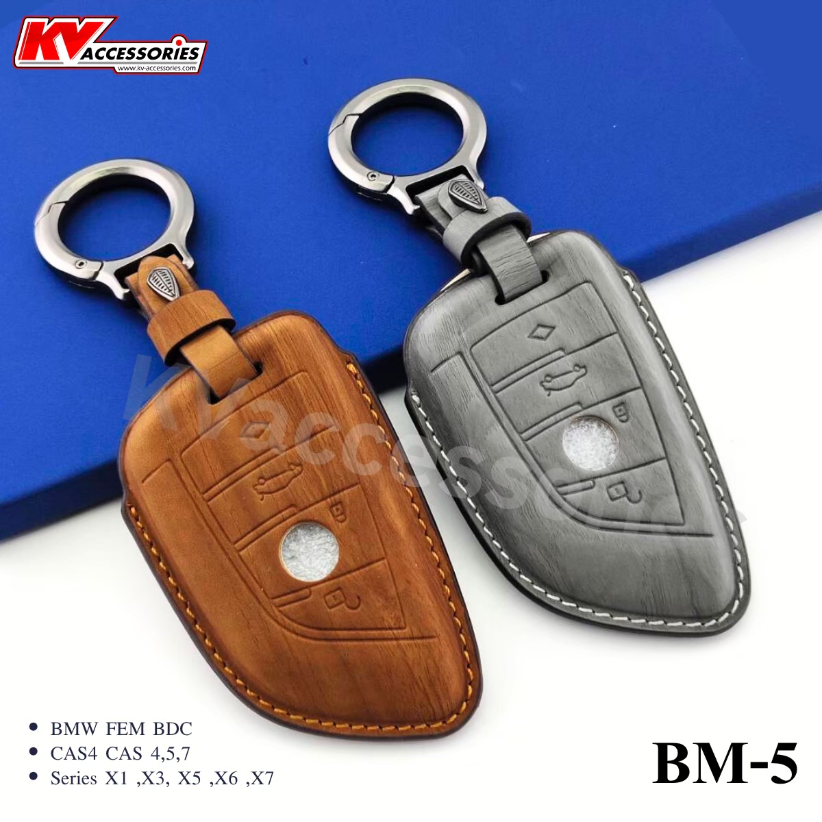 ซองหนังกุญแจลายไม้ สำหรับรุ่น BMW FEM BDC  CAS4 CAS 4,5,7  Series X1 ,X3, X5 ,X6 ,X7
