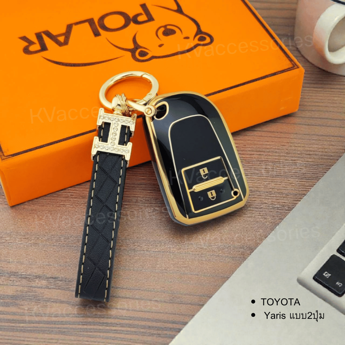 TPU เคสกุญแจรถยนต์ สำหรับรุ่น TOYOTA  Yaris แบบ2ปุ่ม