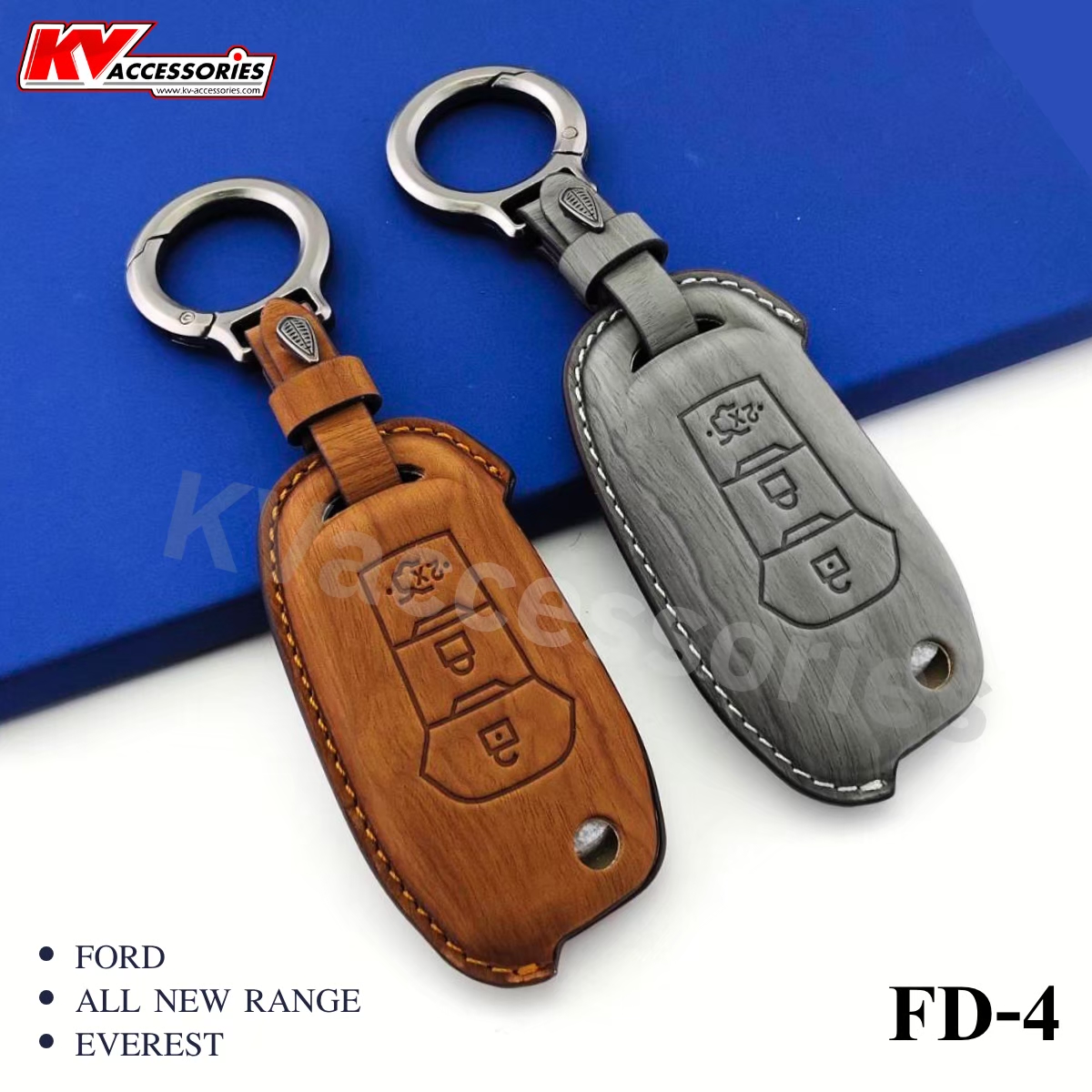 ซองหนังกุญแจลายไม้ สำหรับรุ่น FORD ALL NEW RANGE EVEREST