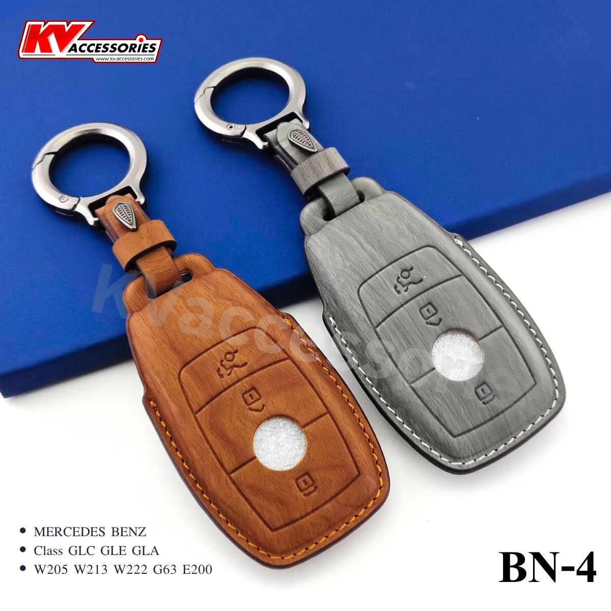 ซองหนังกุญแจลายไม้ สำหรับรุ่น MERCEDES BENZ Class GLC GLE GLA W205 W213 W222 G63 E200