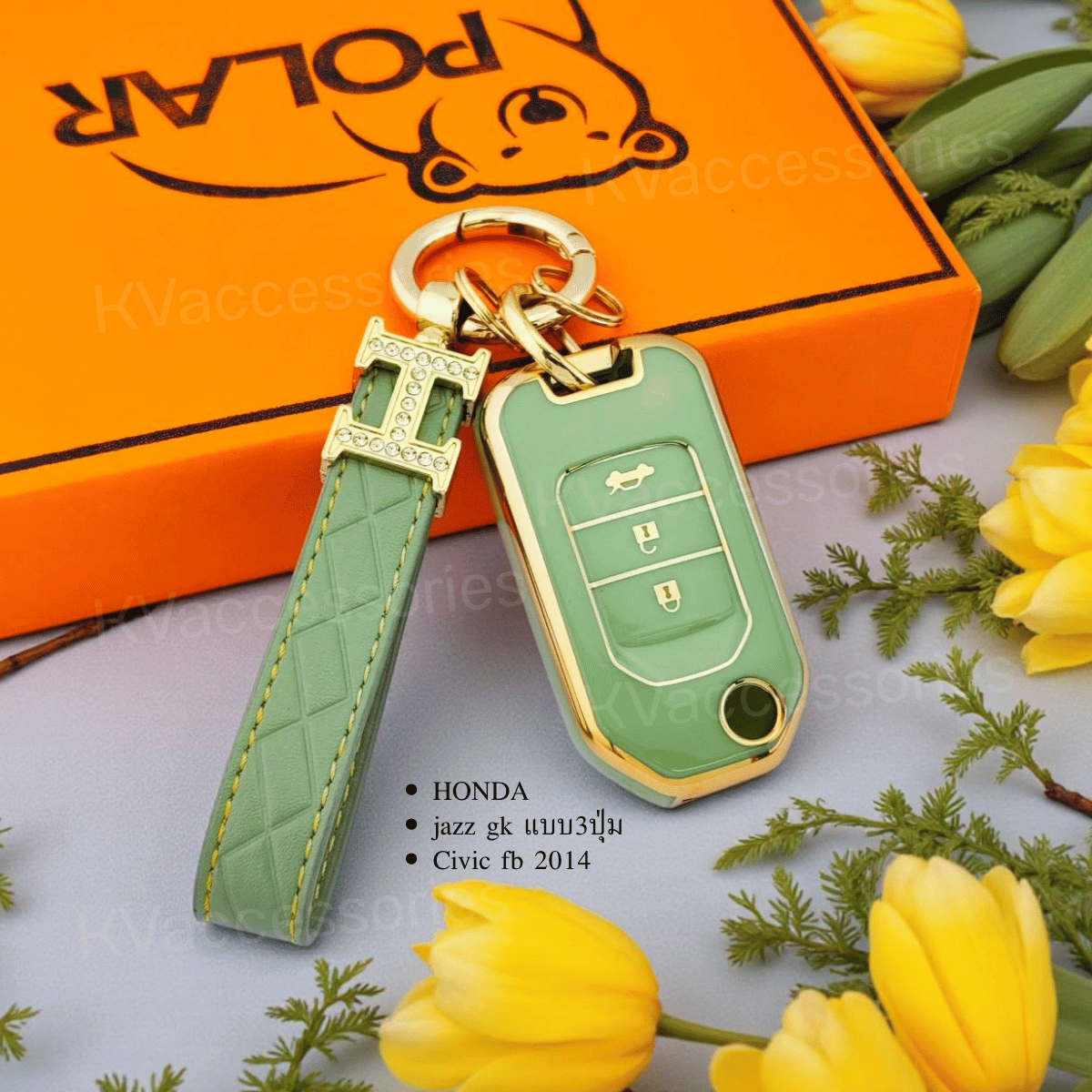 TPU เคสกุญแจรถยนต์ สำหรับรุ่น HONDA  jazz gk แบบ3ปุ่ม Civic fb 2014