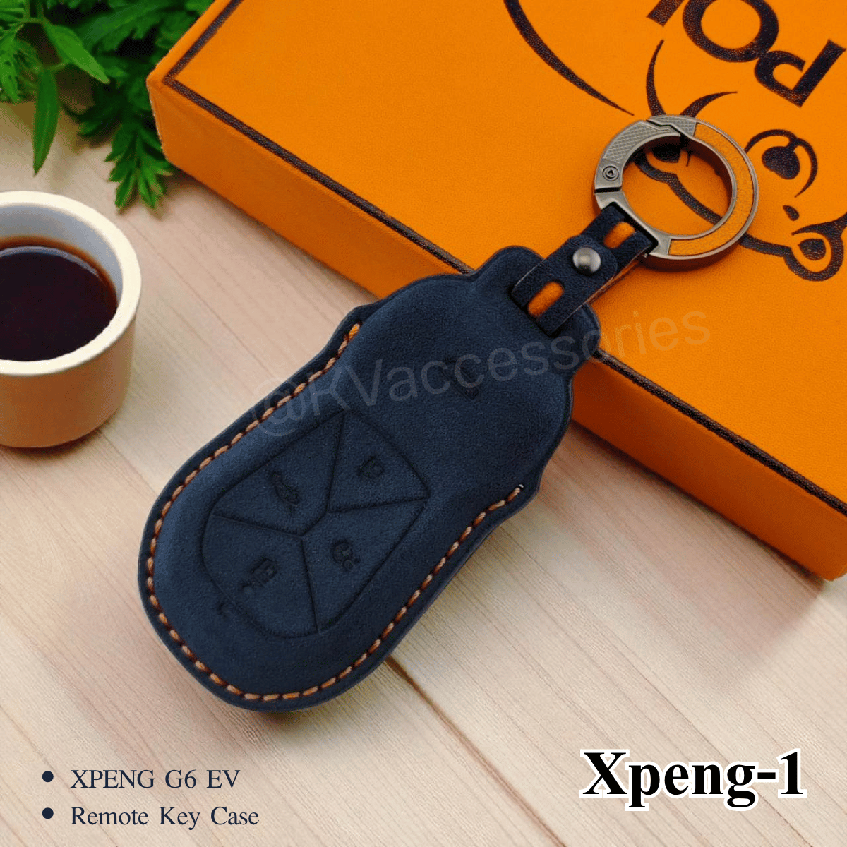 Alcantara ซองหนังกุญแจรถยนต์ สำหรับรุ่น XPENG G6 EV Remote Key Case