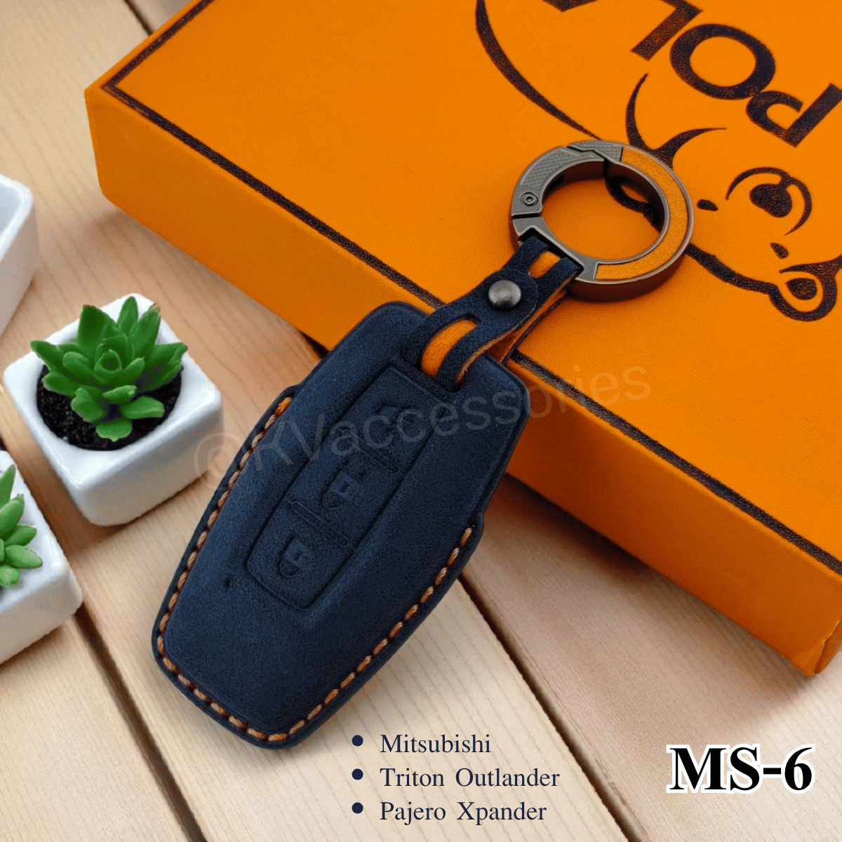 Alcantara ซองหนังกุญแจรถยนต์ สำหรับรุ่น Mitsubishi Triton Outlander Pajero Xpander