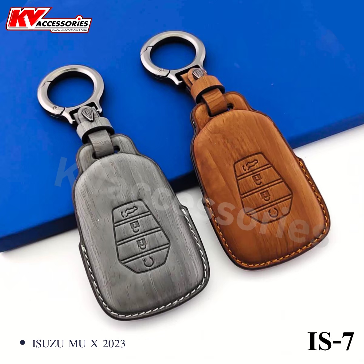 ซองหนังกุญแจลายไม้ สำหรับรุ่น ISUZU MU-X 2023